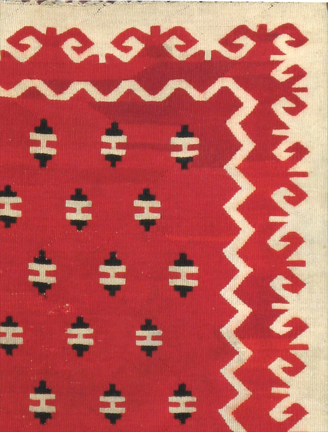 Vintage Bulgarian Flatweave Kilim Gallery Carpet, No.9850 - Staging