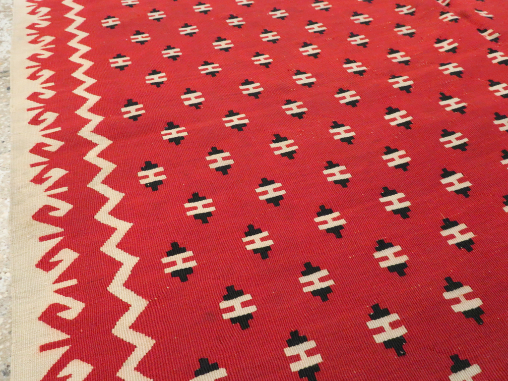 Vintage Bulgarian Flatweave Kilim Gallery Carpet, No.9850 - Staging