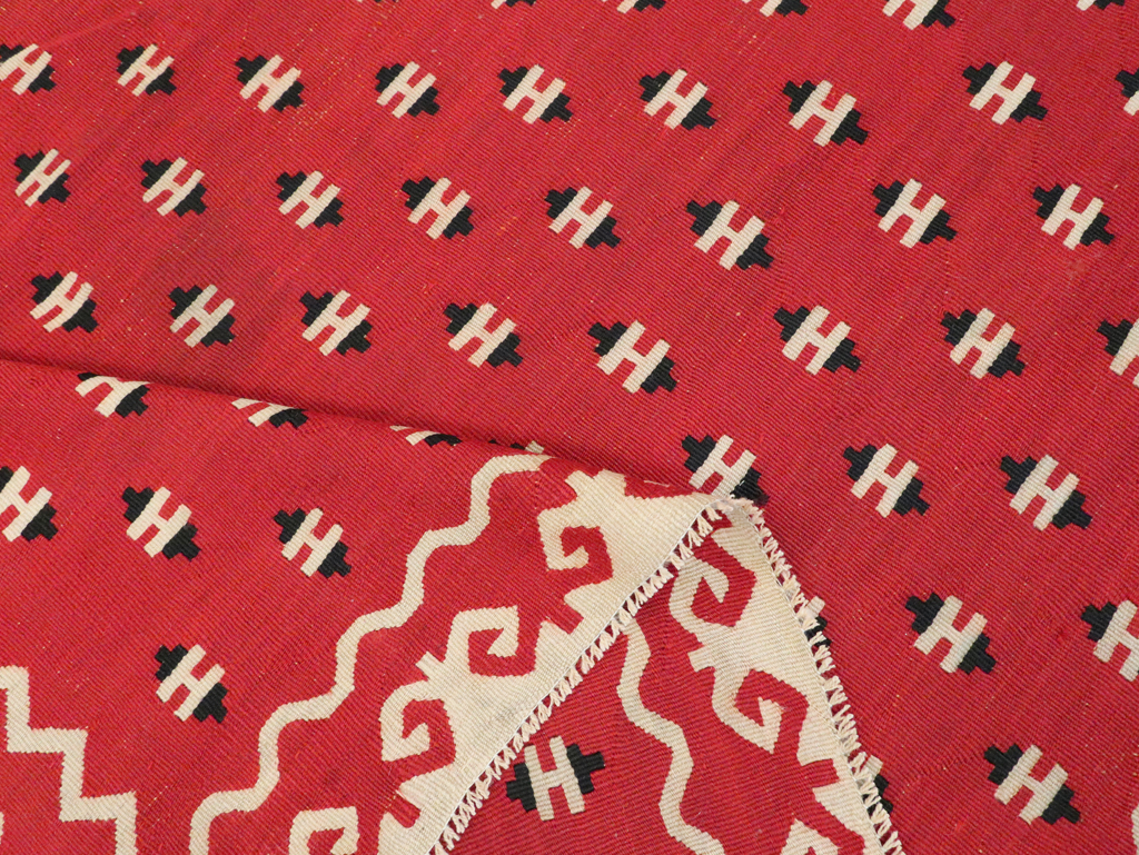 Vintage Bulgarian Flatweave Kilim Gallery Carpet, No.9850 - Staging