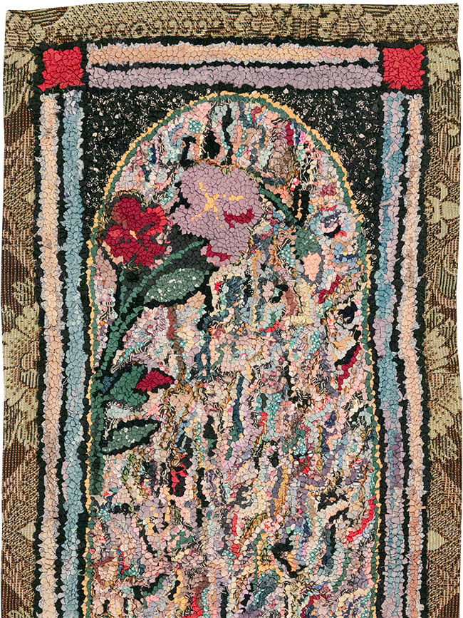 Vintage American Hook Throw Rug, No.9857 - Staging