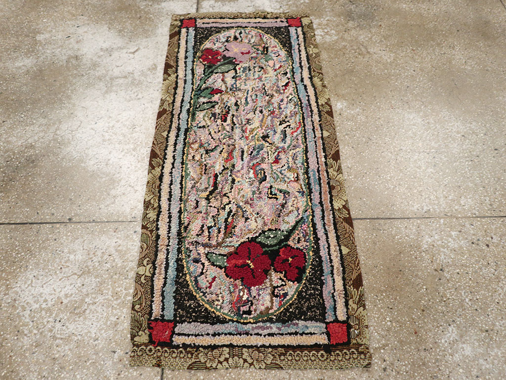 Vintage American Hook Throw Rug, No.9857 - Staging