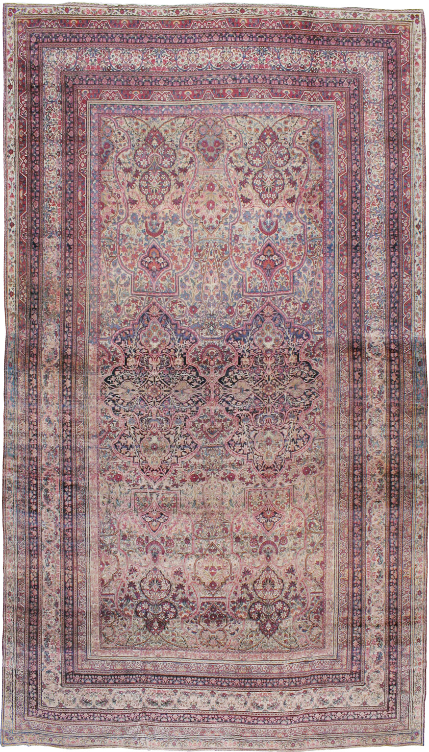 Antique Persian Lavar Kerman Carpet, No.9890 - Staging