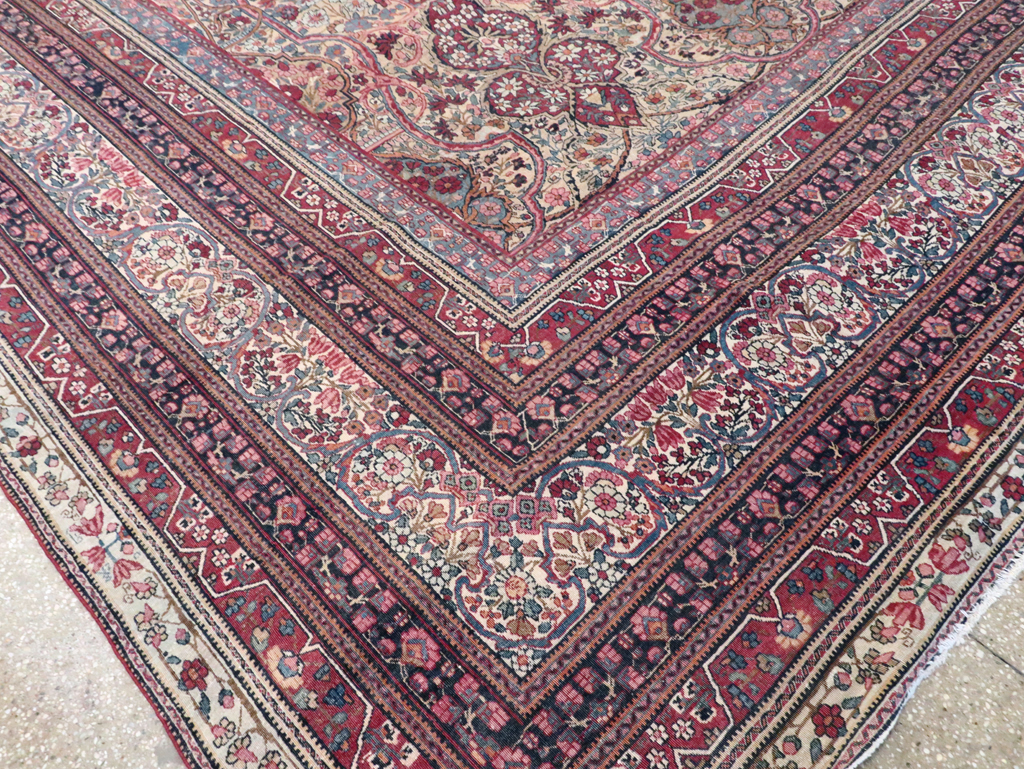 Antique Persian Lavar Kerman Carpet, No.9890 - Staging