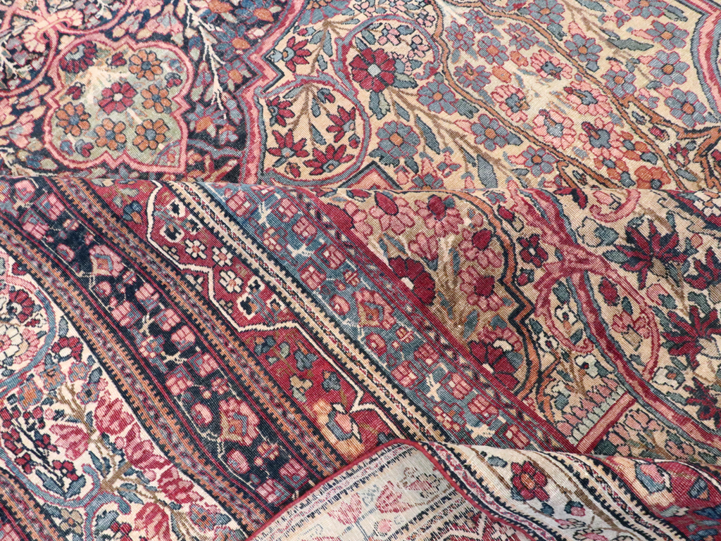 Antique Persian Lavar Kerman Carpet, No.9890 - Staging