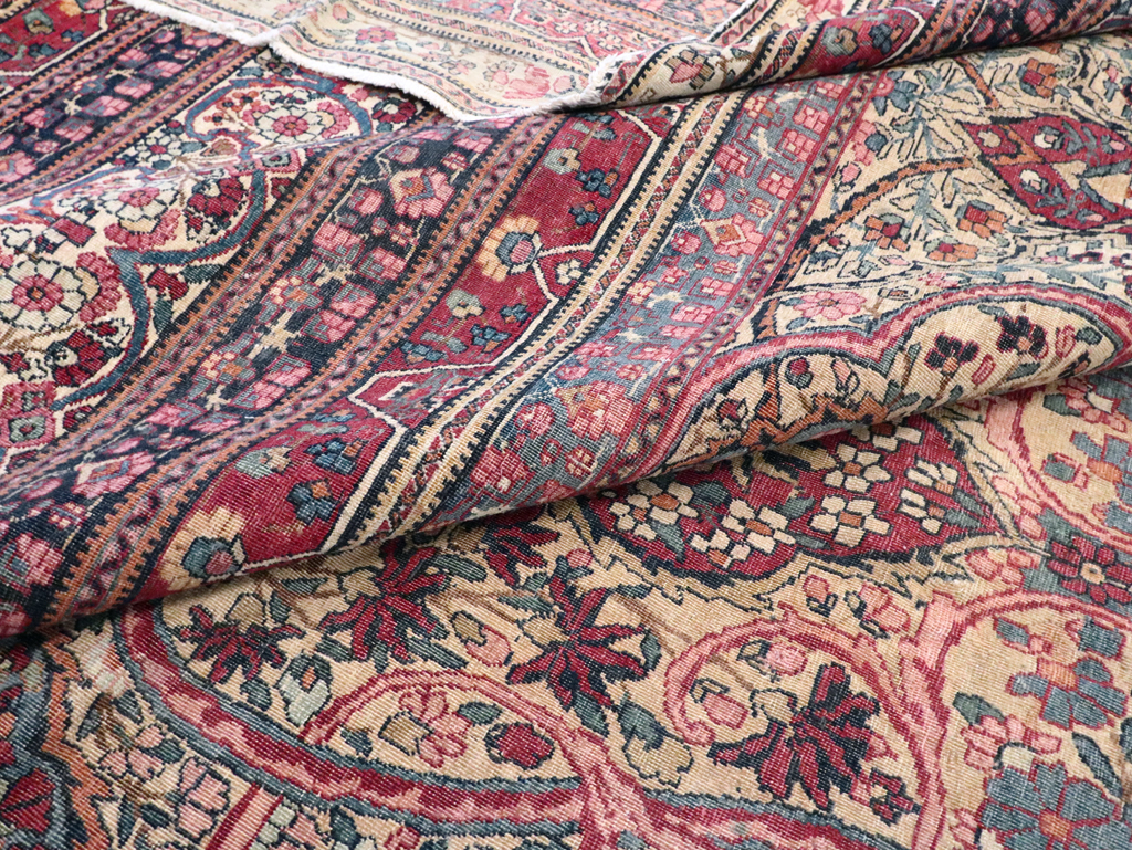 Antique Persian Lavar Kerman Carpet, No.9890 - Staging