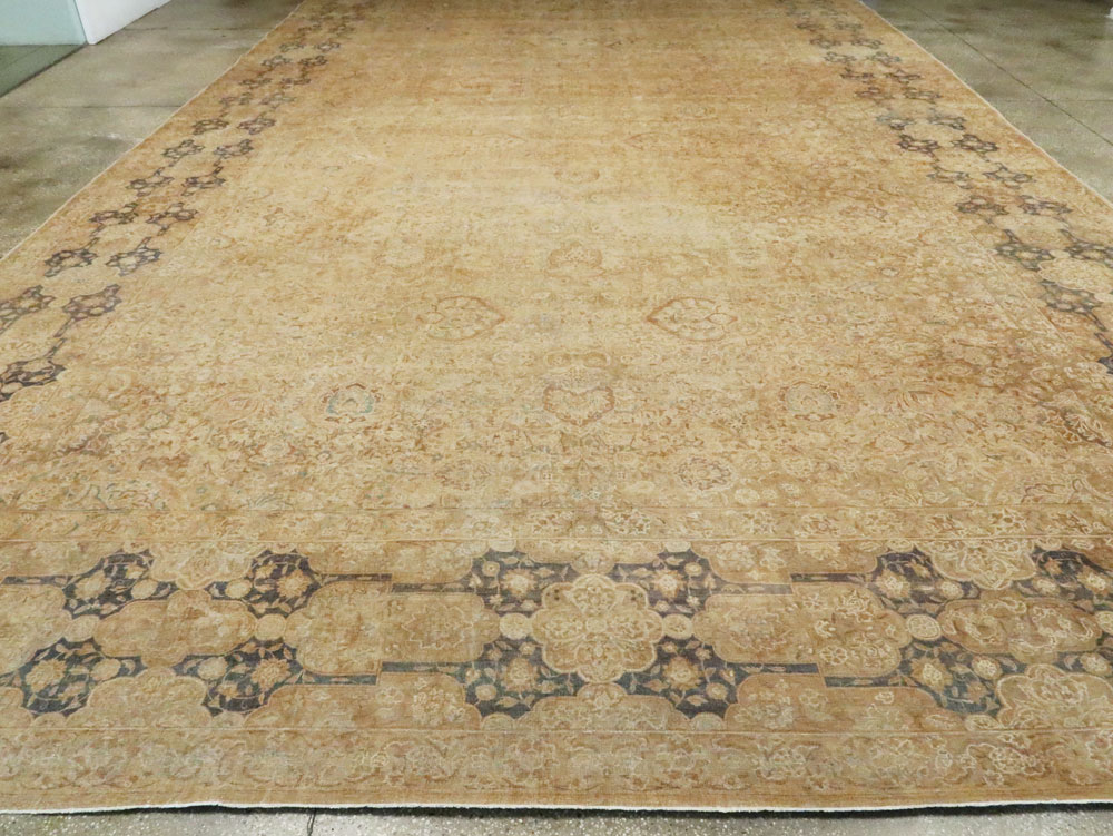 Antique Persian Lavar Kerman Carpet, No.9905 - Staging