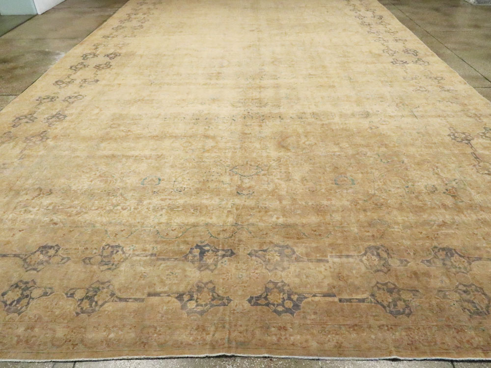 Antique Persian Lavar Kerman Carpet, No.9905 - Staging