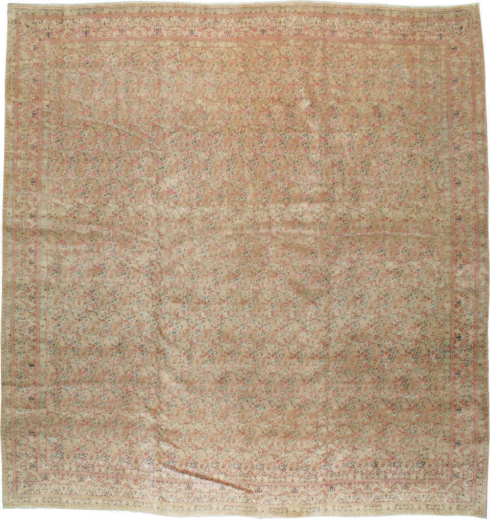 Antique Persian Kerman Square Carpet, No.9939 - Staging