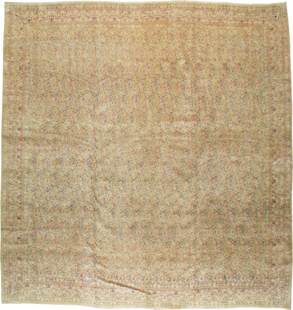 Antique Persian Kerman Square Carpet, No.9939 - Staging