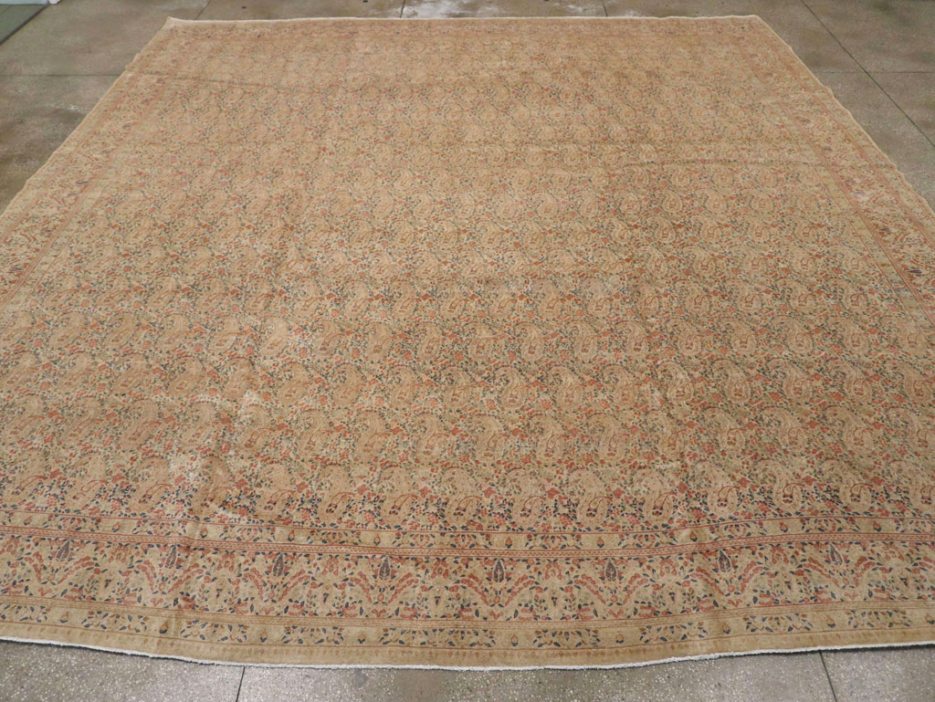 Antique Persian Kerman Square Carpet, No.9939 - Staging
