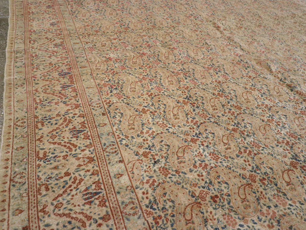 Antique Persian Kerman Square Carpet, No.9939 - Staging