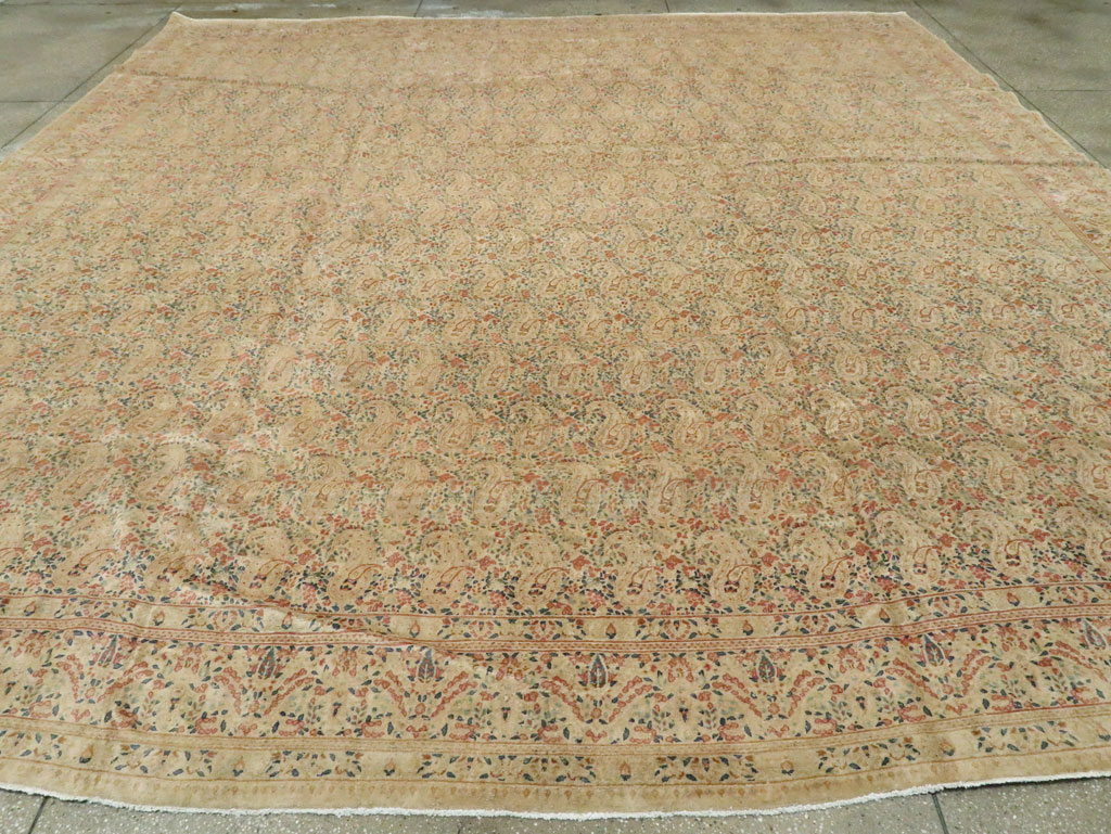 Antique Persian Kerman Square Carpet, No.9939 - Staging