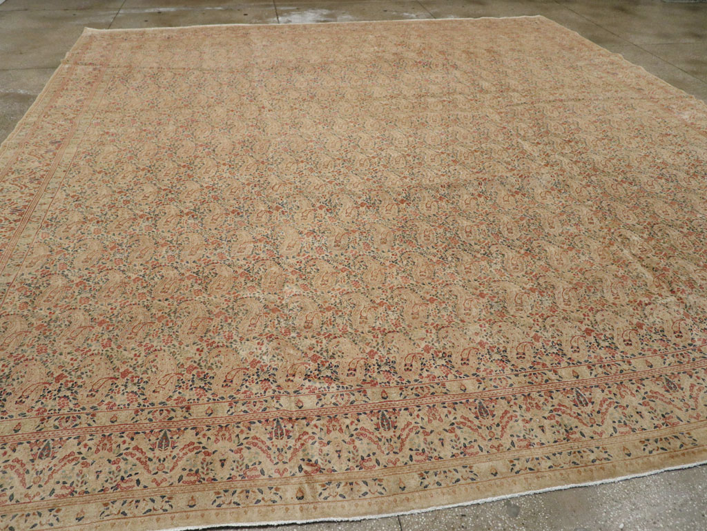 Antique Persian Kerman Square Carpet, No.9939 - Staging
