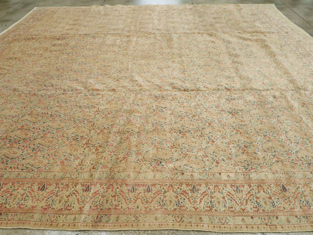 Antique Persian Kerman Square Carpet, No.9939 - Staging