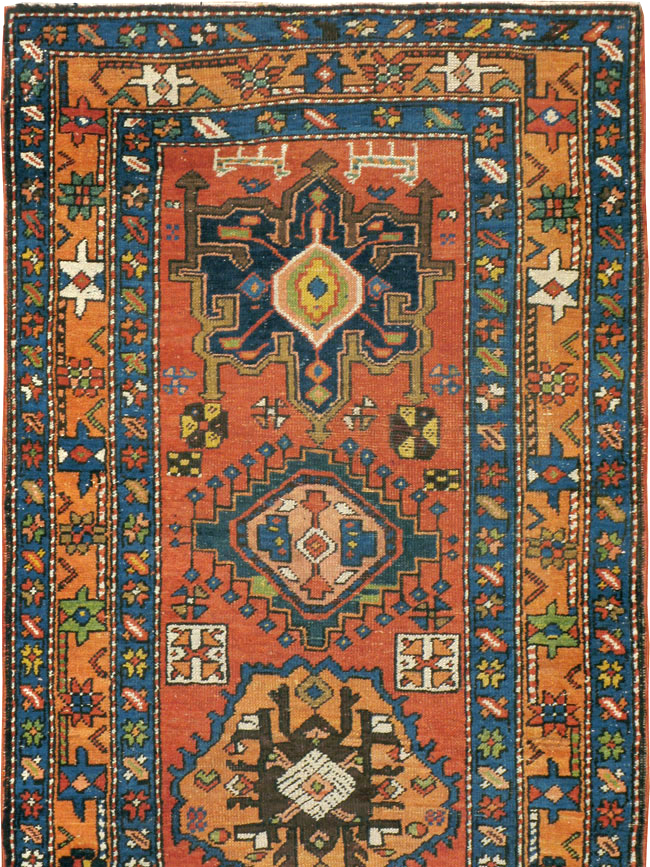 Antique Persian Heriz Runner, No.9961 - Staging