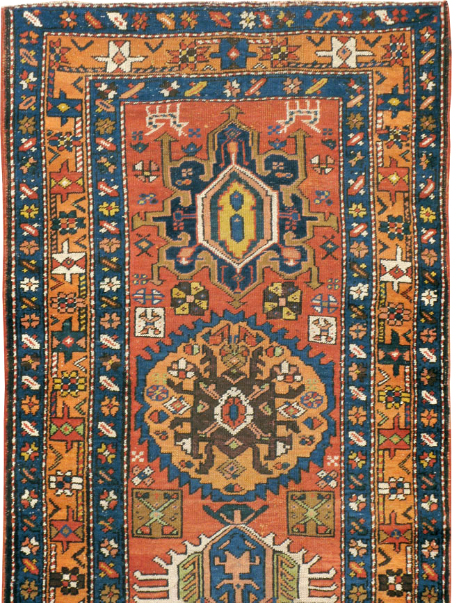 Antique Persian Heriz Runner, No.9961 - Staging