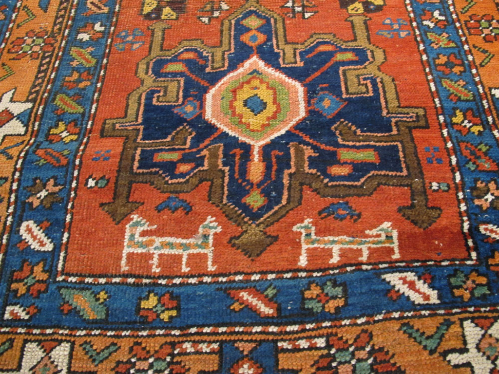 Antique Persian Heriz Runner, No.9961 - Staging