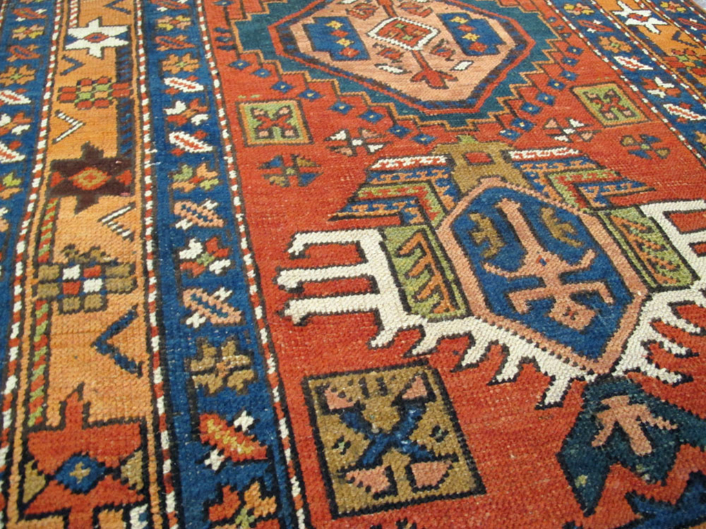 Antique Persian Heriz Runner, No.9961 - Staging