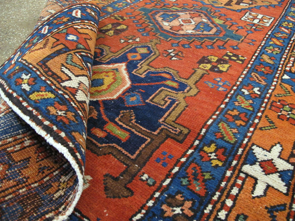 Antique Persian Heriz Runner, No.9961 - Staging
